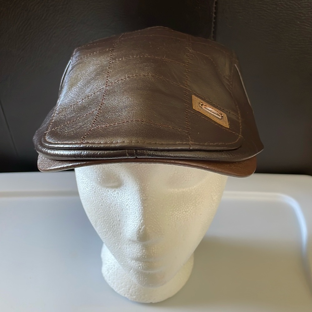 Jamont Brown Faux Leather Adjustable Cap NWT